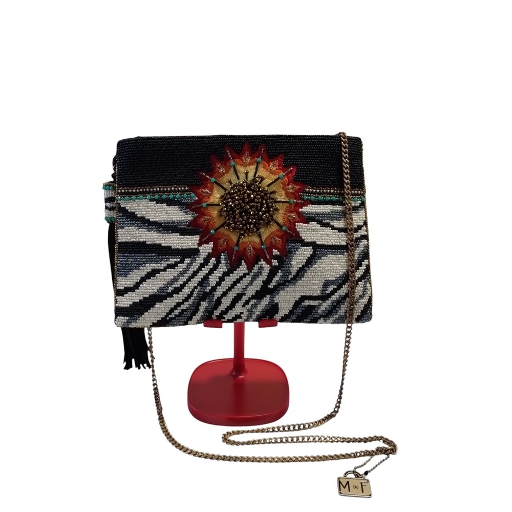RARE 3D‎ Mary Frances Beaded Lily Flower Tiger Clutch Crossbody BagGala Luxury